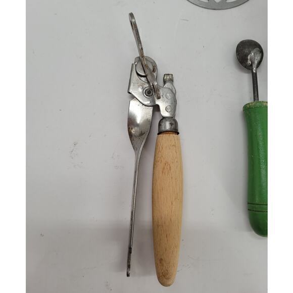 Vintage Mid Century Lot-Five Kitchen Tools masher scoop Melon Baller can opener - Picture 9 of 13